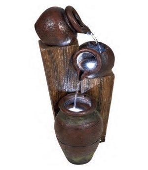 Solar 3 Pots on Wood